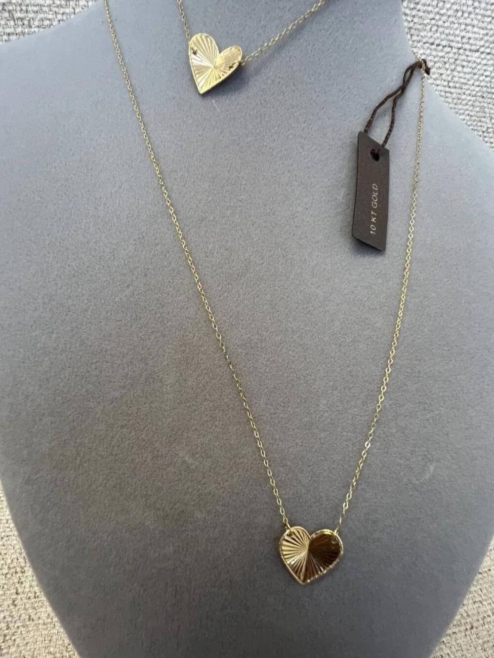 10K Yellow Gold Heart Pendant Necklace 18” & bracelet 7